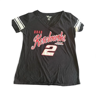 Черная женская футболка 4Her от Carl Banks Brad Keselowski No2 NASCAR средний размер M - Изображение 1 из 4