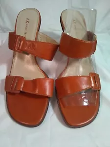 Sandalo donna Anne Klein KKBengal pelle marrone 2 cinturini slide tg-9M f221 - Foto 1 di 12