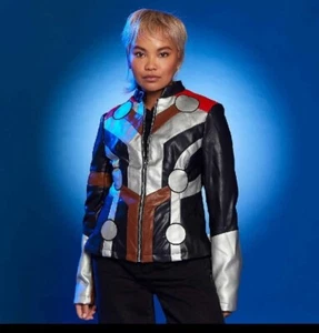Disney Ladies Biker Jacket Thor Love & Thunder Marvel Cosplay 2XL UK 24-26 - Picture 1 of 5