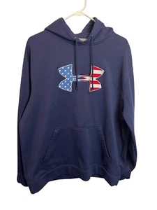 Under armor Protect this House Blue sweatshirt hoodie FLAWS READ size Large - Picture 1 of 13