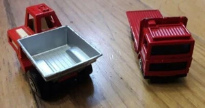 Construction Pair - Volvo Truck and Site Dumper in red and Silver Matchbox - Picture 1 of 8
