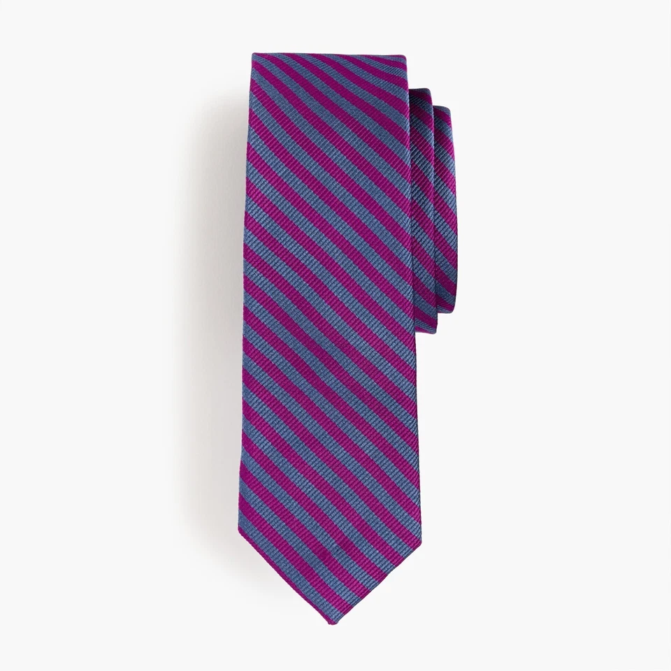 Corbata a rayas de seda para niños J.Crew | 52"" | Amatista Foto 1 de 1