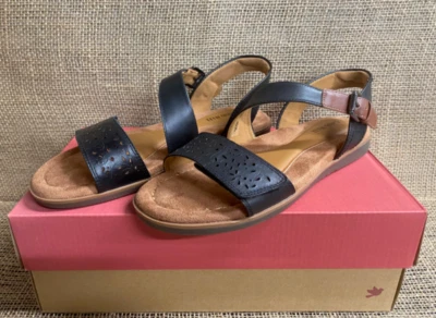 Sandalia negra Cobb Hill CJ0730 Zion 2 piezas nueva en caja Foto 1 de 4