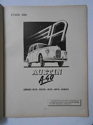 ► Revue Technique - Austin A 40 - Gs2 - G2s2 - Gv2 - Gp2 - Gqu2 - 1952  • 7.50€