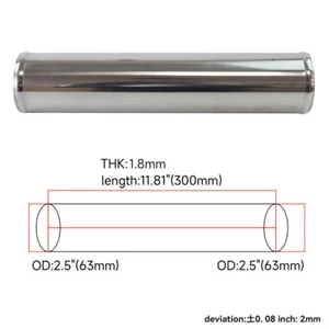 63mm 2.5inch OD Aluminum Turbo Intercooler Pipe Piping Tube Tubing Straight - Picture 1 of 9