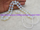 8/10/12mm Natural White Opal Round Gemstone Beads Braided Necklace 18 Inch
