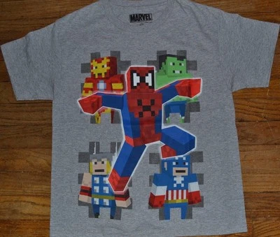 Marvel Comics Superhero Hulk Iron Man Thor SpiderMan Captain T-Shirt Licensed  - Image 1 of 2