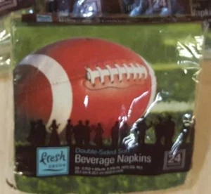 FRISCHES DEKOR DOPPELSEITIGE SOFTGETRÄNKE SERVIETTEN FIRST DOWN FOOTBALL 24 SERVIETTEN - Bild 1 von 2