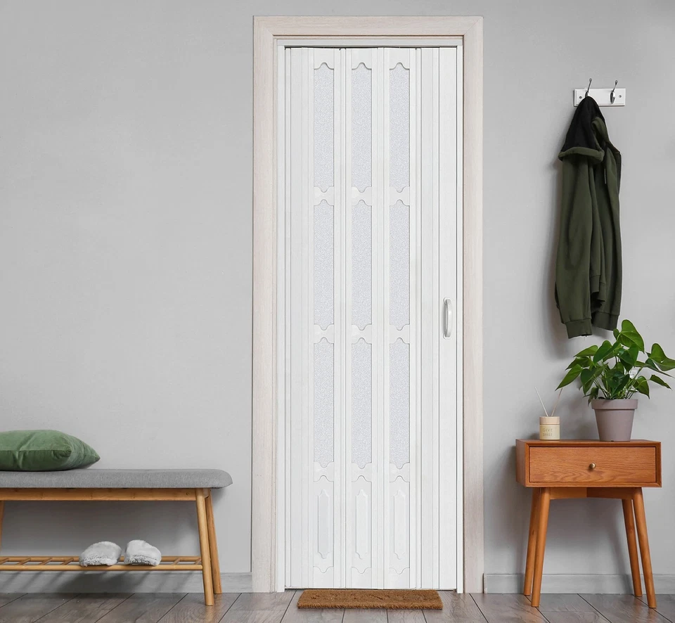 Frosted Acrylic Glass Fold Door  with Installation Hardware,Handle and Lock - Image 1 of 4