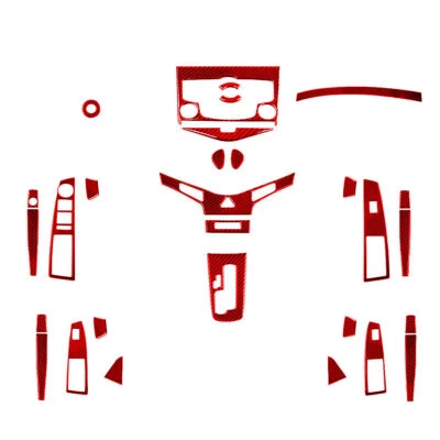 Kit de cubierta interior completo de fibra de carbono rojo 29 piezas para Chevrolet Cruze 2009-15 Foto 1 de 4