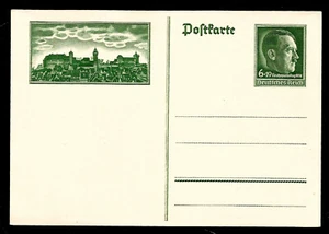 1938 Nazi Germany Party Congress & Nuremberg Skyline Postcard with Hitler Stamp - Picture 1 of 2