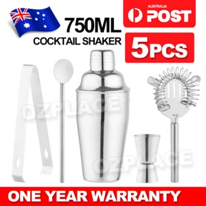 Cocktail Shaker Set Maker Mixer Martini Spirits Bar Strainer Bartender Kit AU - Picture 1 of 10