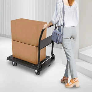 Carrello manuale piatto 150 kg/330 libbre carrello a piattaforma carrello pieghevole a una mano carrello per trasloco - Foto 1 di 17