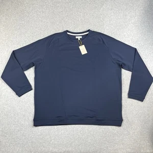 Peter Millar Crown Sport Performance Crewneck Pullover Sweater Navy Blue XXL - Picture 1 of 11