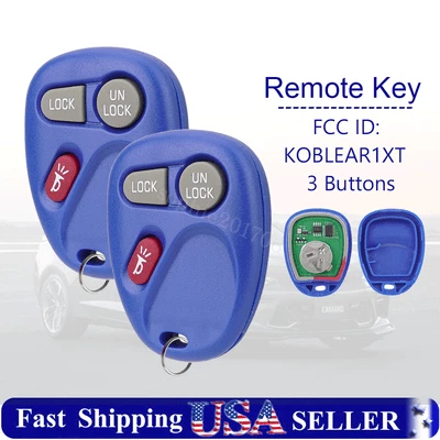 2 For 2001 2002 Chevrolet Silverado 1500 2500 3500 Remote Keyless Entry Key Fob - Image 1 of 4