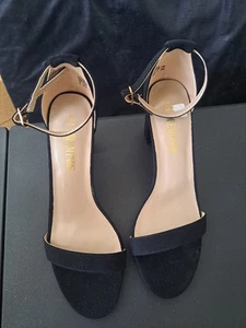 DREAM PAIRS Chunk High Heel Pumps Black Suede - 9 US - Picture 1 of 6