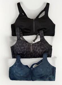 Knockout by Victoria’s Secret Sport-BH 3er-Set schwarz blau vorne geschlossen 38C gebraucht, in einwandfreiem Zustand - Bild 1 von 6