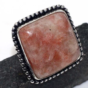 Sunstone 925 Silver Plated Gemstone Handmade Ring US 6 Best Gifts JW - Picture 1 of 3