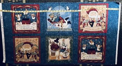 Dashing Through the Snow Fabric Panel Teresa Kogut for SSI 6 /11" Blocks 44"x23" - Image 1 of 4