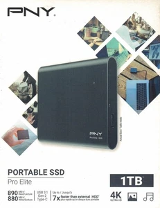 USB-C 1000GB (1TB) SSD externo PNY Pro Elite USB 3.1 Gen.2 - Imagen 1 de 2