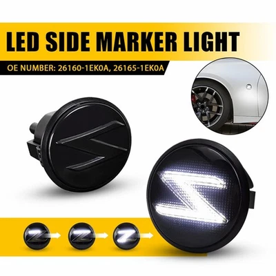 Luz marcadora lateral derecha repetidor secuencial 2 piezas para Nissan 370Z izquierdo 2010-2020 Foto 1 de 4