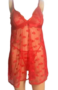 Rote Herzen Nachtwäsche Dessous Tanga Unterwäsche wunderschön Medium - Bild 1 von 5