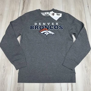 NFL Team Apparel NFL Denver Broncos Mens Size Small Grey Graphic Crew Sweatshirt - Picture 1 of 4