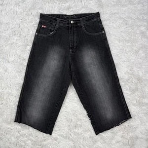 Y2K SouthPole Baggy Shorts Mens 30 Black Faded Jorts VTG Hip Hop Skater Red Tag - Picture 1 of 10