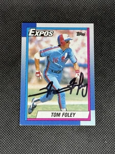 Tom Foley Montreal Expos 1990 Topps Signed Auto Card #341 ~ COA - Picture 1 of 3
