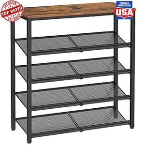 5 Tier Shoe Rack Shoe Organizer Entryway Hallway Durable Structure W/ Style New - Picture 1 of 6