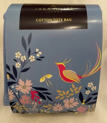 Sara Miller Enchanted Garden Cotton Tote Einkaufstasche - Neu - Blau - Bild 1 von 4