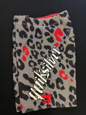 RARE OG QUIKSILVER LEOPARD BOARD SHORTS + NEO FLY BLACK & RED TOUGH TRUE SIZE 36 - Image 1 of 4