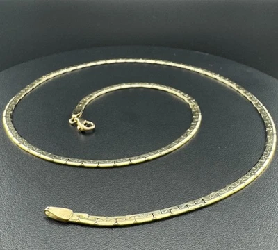 Panzerkette 585 Gold Kette 14Karat Halskette 45,5cm unisex 14,92g Echtgold flach - Bild 1 von 4