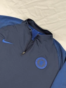 Maglia Nike Chelsea FC allenamento atletica XL blu slim 1/4 zip manica lunga calcio - Foto 1 di 7
