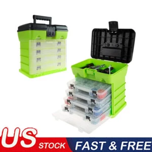 Storage Tool Organizer Utility Box W/ 4 Drawers 19 Compartments Carrying Handle - Picture 1 of 6