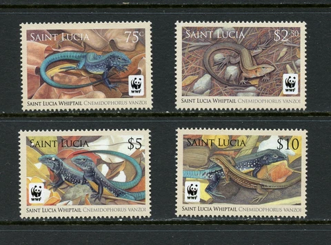 X819  St. Lucia  2008  fauna  whiptails  WWF   4v.  MNH Cover
