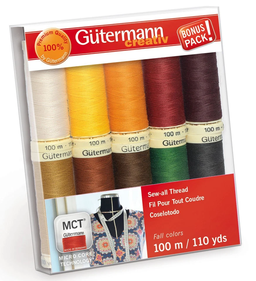 GUTERMANN FALL THREAD Sew-All Collection ~ 10 Spools ~ 100% Poly ~ 110 yds each - Image 1 of 1
