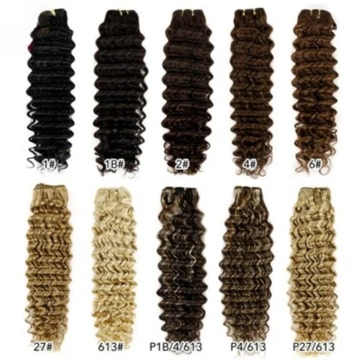 100g 30 - 70cm Remy Echthaar Weave in Extensions Weft in Deep Wave - Bild 1 von 4