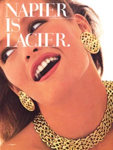 1989 Napier Estelle Lefebure Collar Joyería 1 página ANUNCIO DE REVISTA - Imagen 1 de 1