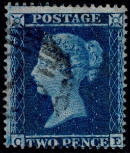 1855 2d Blu SG 20a Pl 5 CE Cancellazione Luce Timbro Trucco Molto Fine Cat. £ 350,00 - Foto 1 di 1