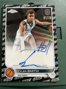 2022-23 Topps Chrome Overtime Elite Tyler Smith Black/White OTE Auto 1/10