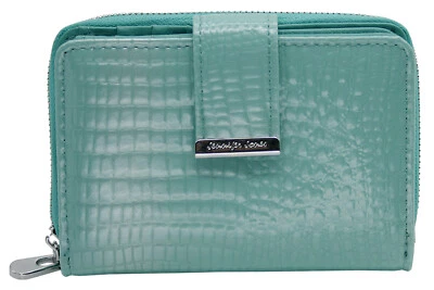 Echt-Leder Damen Geldbörse - Modische Croco Optik Hochglanz - mit RFID-Schutz - Bild 1 von 4