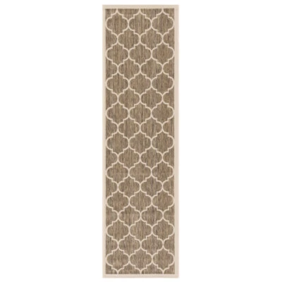 SAFAVIEH Indoor Outdoor CY6914-242 Courtyard Brown / Bone Rug - Image 1 of 4