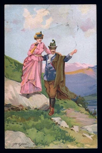 cartolina d'epoca-post card-DONNINE-WOMAN-LADY-DECO' LIBERTY COSTUMI MODA 14 - Imagen 1 de 2