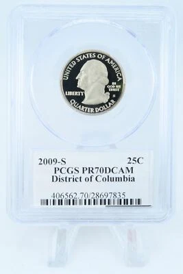 2009-S PCGS PR70DCAM District Of Columbia Quarter Proof 25C - Image 1 of 2
