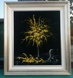 Nino Parola ( Cuneo 1922 - 1999 ) olio su velluto mimosa 60 x 70 cm  - Picture 1 of 8