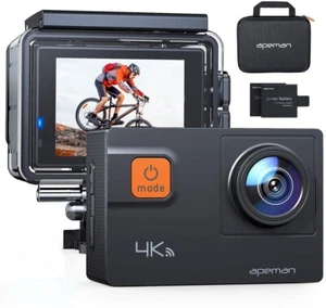 Apeman A80 Action Camera 4K Ultra HD Wi-Fi Control 40m Waterproof Time-Lapse - Picture 1 of 2