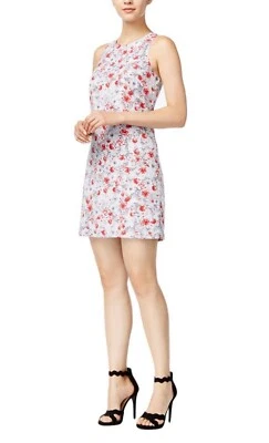 Vestido recto Kensie para mujer rosas ventosas floral sin mangas multicolor cremallera trasera M Foto 1 de 4