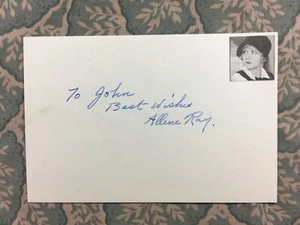 Allene Ray - The Phantom - The Green Archer - Snowed In - Autograph 1966 - Picture 1 of 2