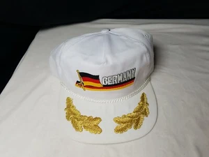 Germany USA Race Hat Baseball Cap White Gold - Picture 1 of 8